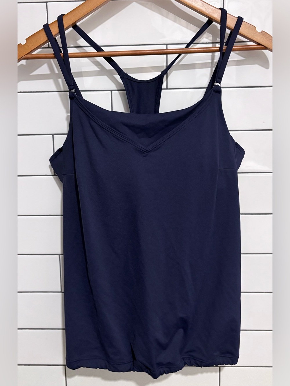 Athleta Seascape Navy Blue Blousy Tankini Swim Top 34B/C - Picture 4 of 7